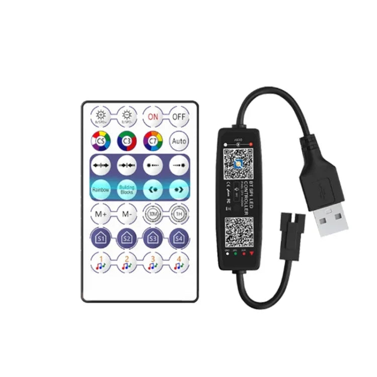 รีโมทคอนโทรล USB 5V WS2812B ควบคุมเพลงบลูทูธสำหรับไฟ LED Strip SK6812 WS2811 WS2812