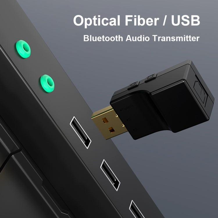 SW03 ตัวส่งสัญญาณเสียงบลูทูธ 5.0 2 in 1 USB + SPDIF อะแดปเตอร์ไร้สายออปติคัลความหน่วงต่ำสำหรับทีวี PC