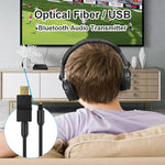 SW03 ตัวส่งสัญญาณเสียงบลูทูธ 5.0 2 in 1 USB + SPDIF อะแดปเตอร์ไร้สายออปติคัลความหน่วงต่ำสำหรับทีวี PC