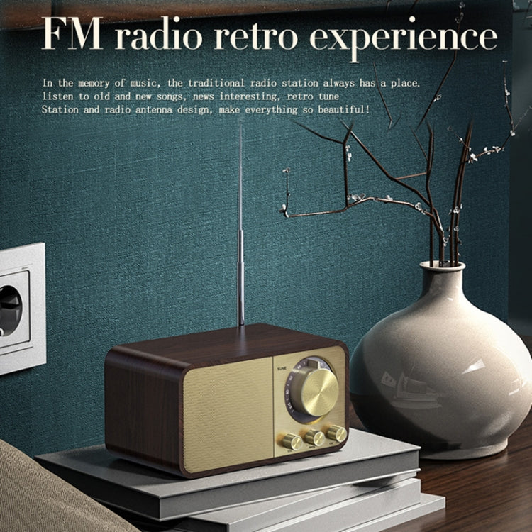 JY-66 ลำโพงคลาสสิกสไตล์เรโทร BT5.0 ลายไม้ รองรับวิทยุ FM / การ์ด TF / U-Disk / AUX