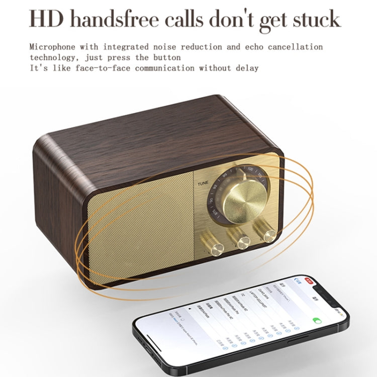 JY-66 ลำโพงคลาสสิกสไตล์เรโทร BT5.0 ลายไม้ รองรับวิทยุ FM / การ์ด TF / U-Disk / AUX