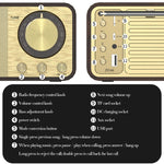 JY-66 ลำโพงคลาสสิกสไตล์เรโทร BT5.0 ลายไม้ รองรับวิทยุ FM / การ์ด TF / U-Disk / AUX