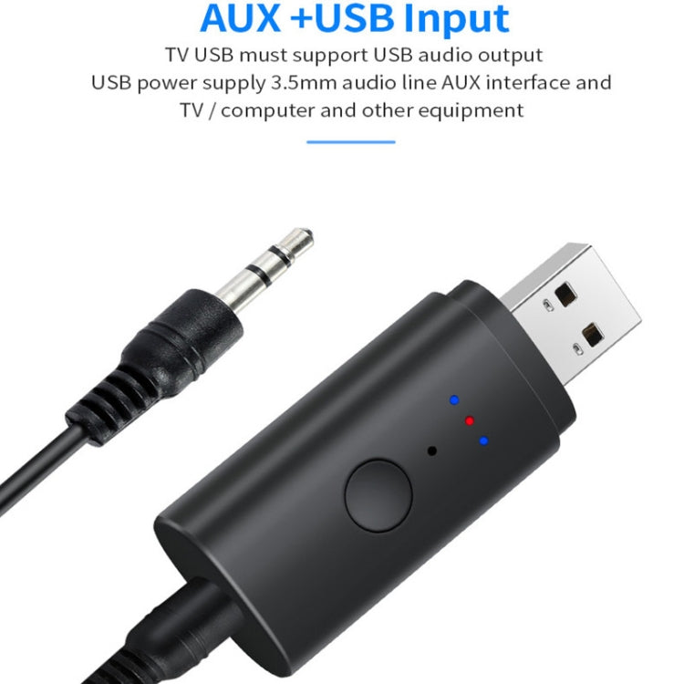 TX35 ตัวส่งสัญญาณบลูทูธ 5.2 แบบหนึ่งลากสอง USB / AUX เอาต์พุตคู่