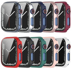 เคสกันกระแทก PC พร้อมฟิล์มกระจกนิรภัย สำหรับ Apple Watch Series 9 / 8 / 7 45มม., สำหรับ Apple Watch Series 9 / 8 / 7 41มม.