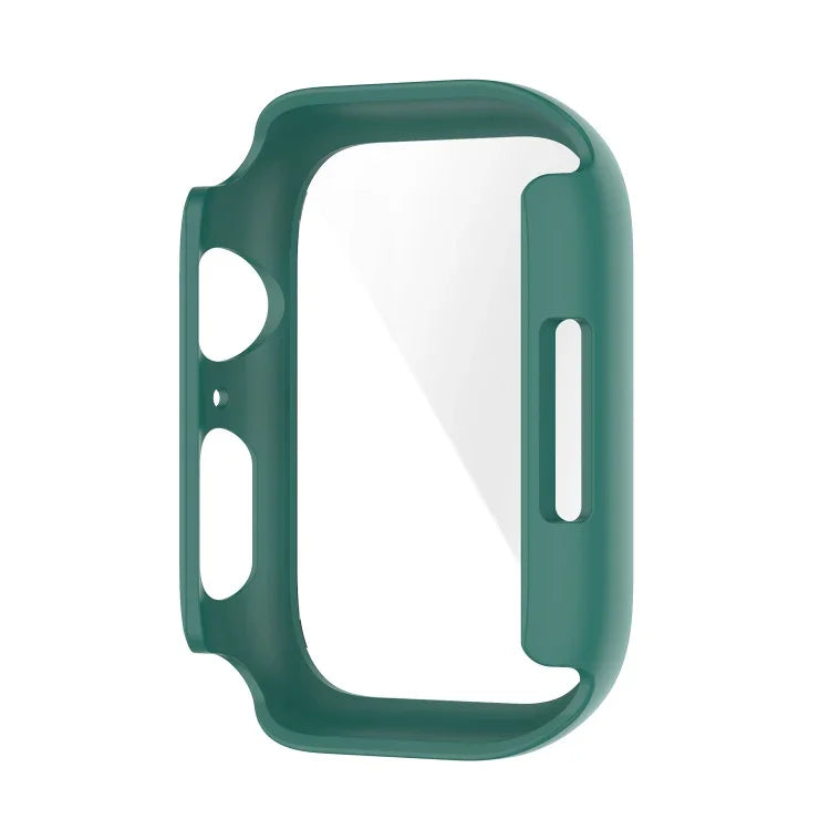 เคสกันกระแทก PC พร้อมฟิล์มกระจกนิรภัย สำหรับ Apple Watch Series 9 / 8 / 7 45มม., สำหรับ Apple Watch Series 9 / 8 / 7 41มม.