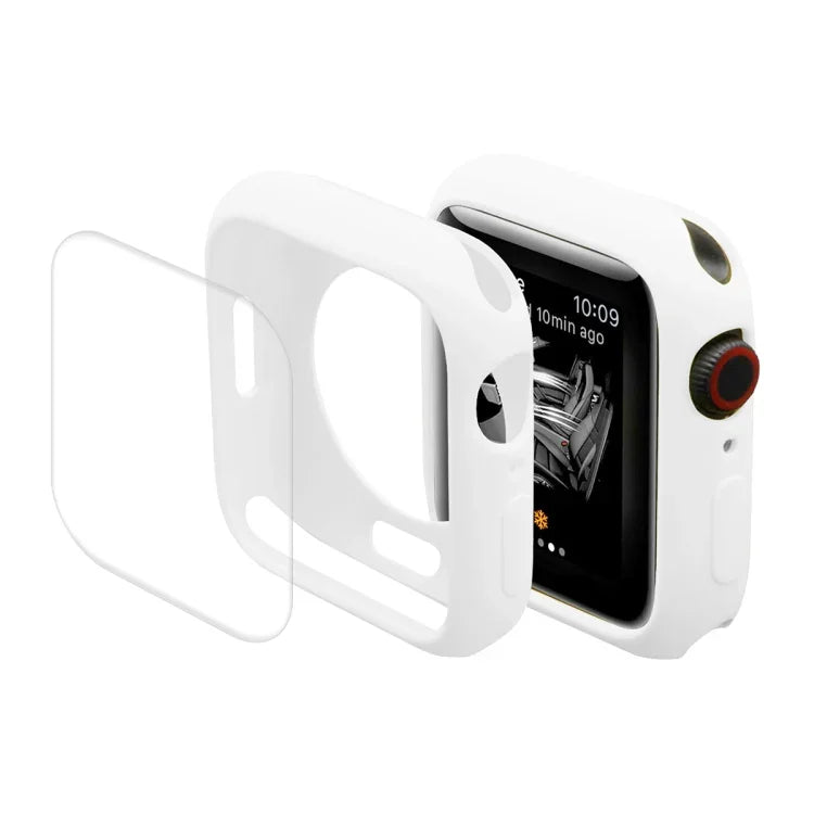 เคส TPU ป้องกันพร้อมฟิล์มกันรอยหน้าจอ PET ครอบคลุมเต็มจอ จาก ENKAY Hat-Prince สำหรับ Apple Watch Series 7 ขนาด 45 มม.
