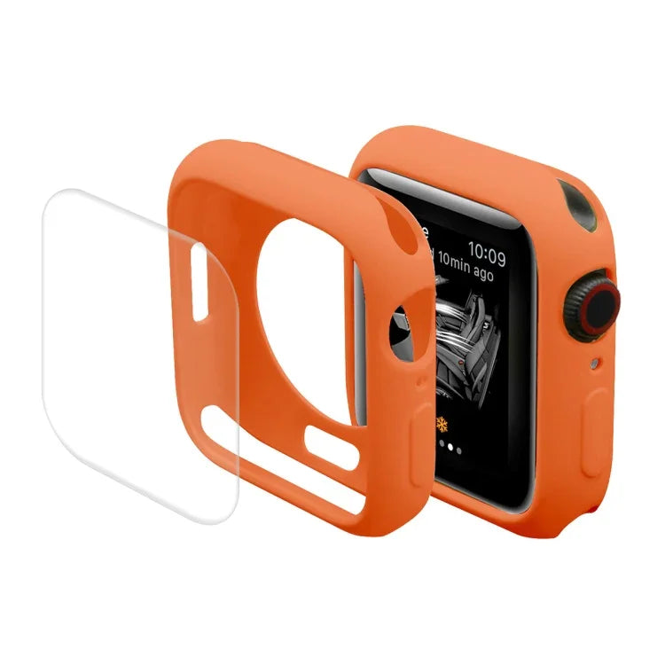เคส TPU ป้องกันพร้อมฟิล์มกันรอยหน้าจอ PET ครอบคลุมเต็มจอ จาก ENKAY Hat-Prince สำหรับ Apple Watch Series 7 ขนาด 45 มม.