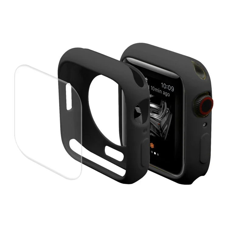 เคส TPU ป้องกันพร้อมฟิล์มกันรอยหน้าจอ PET ครอบคลุมเต็มจอ จาก ENKAY Hat-Prince สำหรับ Apple Watch Series 7 ขนาด 45 มม.