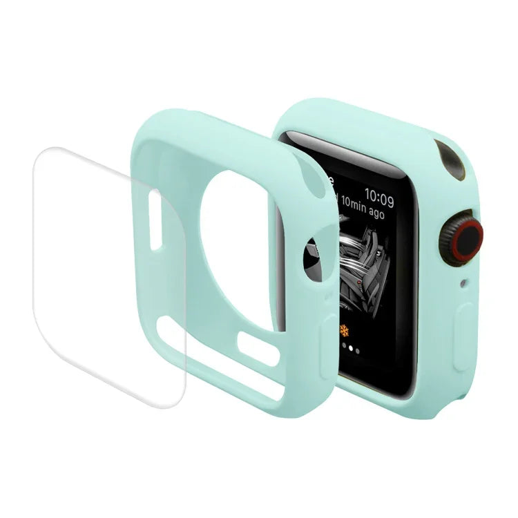 เคส TPU ป้องกันพร้อมฟิล์มกันรอยหน้าจอ PET ครอบคลุมเต็มจอ จาก ENKAY Hat-Prince สำหรับ Apple Watch Series 7 ขนาด 45 มม.