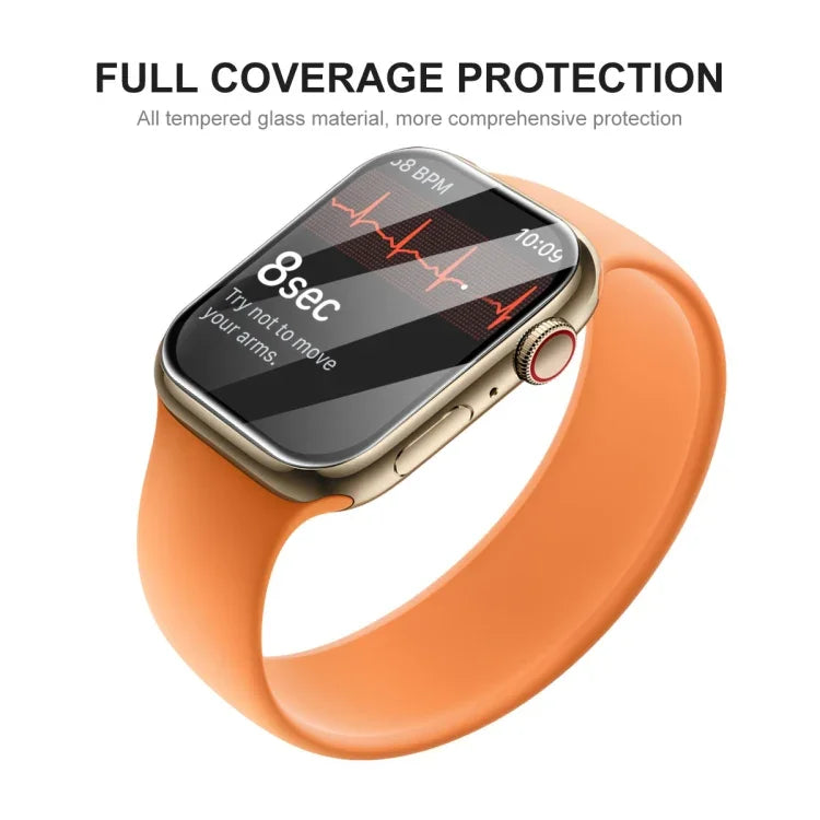 ฟิล์มกันรอยหน้าจอกระจกนิรภัย HD แบบโค้งขอบ 3D ครอบคลุมเต็มจอ จาก ENKAY Hat-Prince สำหรับ Apple Watch Series 9 / 8 / 7 ขนาด 41 มม., 1 ชิ้น, 2 ชิ้น, 5 ชิ้น, 10 ชิ้น