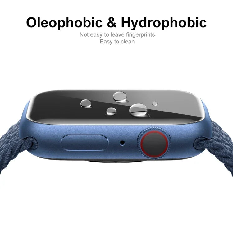 ฟิล์มกันรอยหน้าจอกระจกนิรภัย HD แบบโค้งขอบ 3D ครอบคลุมเต็มจอ จาก ENKAY Hat-Prince สำหรับ Apple Watch Series 9 / 8 / 7 ขนาด 45 มม., 1 ชิ้น, 2 ชิ้น, 5 ชิ้น, 10 ชิ้น