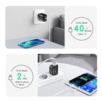 PD25W USB-C / Type-C + QC3.0 USB Dual Ports Fast Charger with USB to 8 Pin Data Cable, UK Plug, UK Plug + USB to 8 Pin Cable