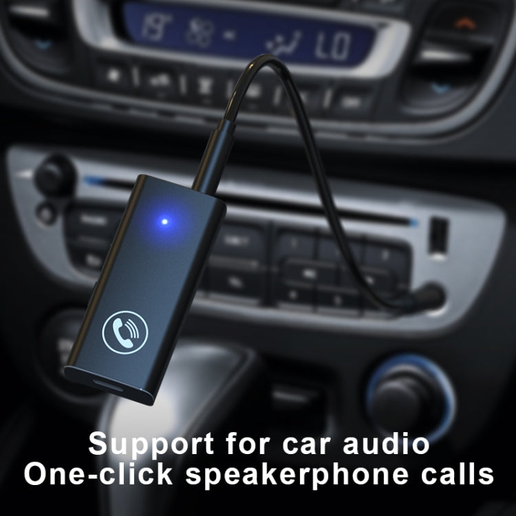 BT05 ตัวรับสัญญาณ Bluetooth 5.0 อะแดปเตอร์เสียง AUX สำหรับรถยนต์ โทรศัพท์แบบแฮนด์ฟรี