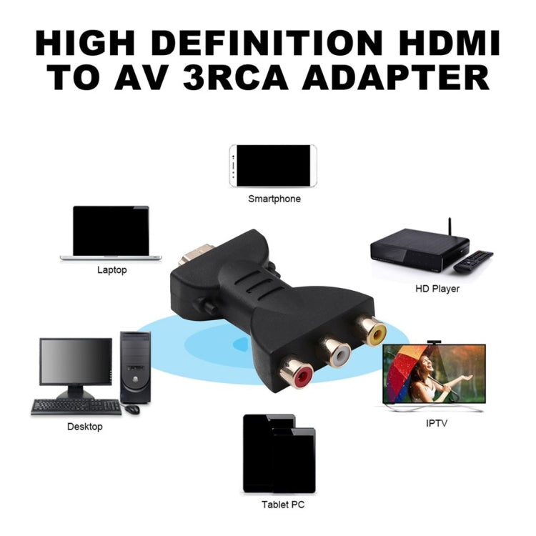 อะแดปเตอร์ AV ตัวผู้ HDMI ชุบทองเป็น 3 RGB RCA สำหรับวิดีโอและเสียง ตัวแปลงคอมโพเนนต์สำหรับเครื่องเล่นดีวีดีและโปรเจคเตอร์ HDMI