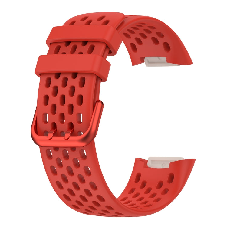 Monochromatic Silica Gel Breathable Strap, For Fitbit Charge 5