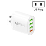QC-04 ที่ชาร์จหลายพอร์ต QC3.0 + 3 x USB 2.0 สำหรับโทรศัพท์มือถือแท็บเล็ต, ปลั๊ก US, ปลั๊ก US