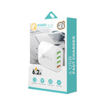 QC-04 ที่ชาร์จหลายพอร์ต QC3.0 + 3 x USB 2.0 สำหรับโทรศัพท์มือถือแท็บเล็ต, ปลั๊ก US, ปลั๊ก US