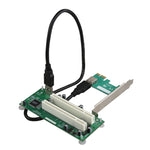 การ์ดอะแดปเตอร์ PCIe เป็นช่อง PCI คู่ พร้อมการ์ดขยาย USB 3.0