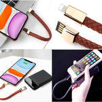 สายชาร์จและซิงค์ข้อมูลแบบสายรัดข้อมือ XJ-73 USB ความยาว 20cm เป็น 8 Pin