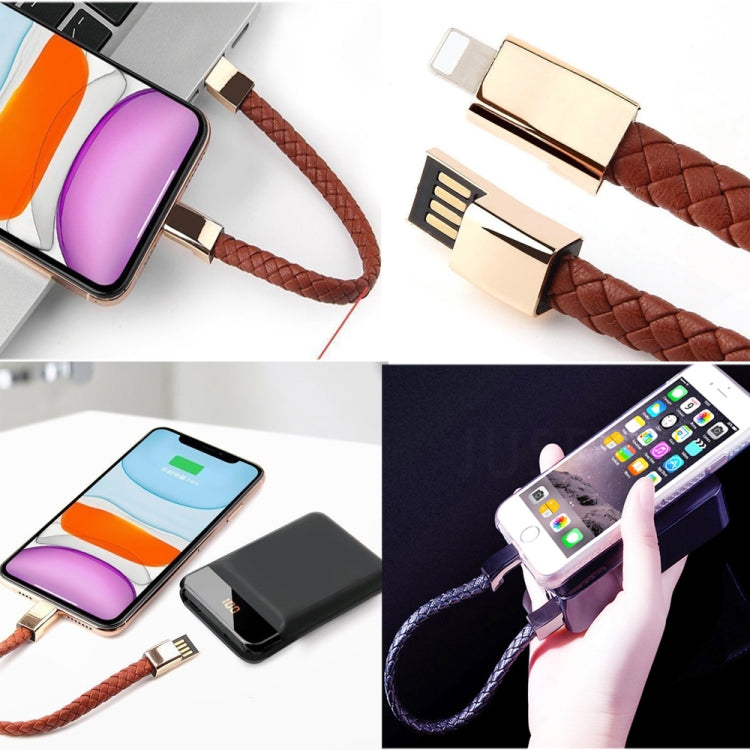สายชาร์จและซิงค์ข้อมูลแบบสายรัดข้อมือ XJ-73 USB ความยาว 20cm เป็น 8 Pin