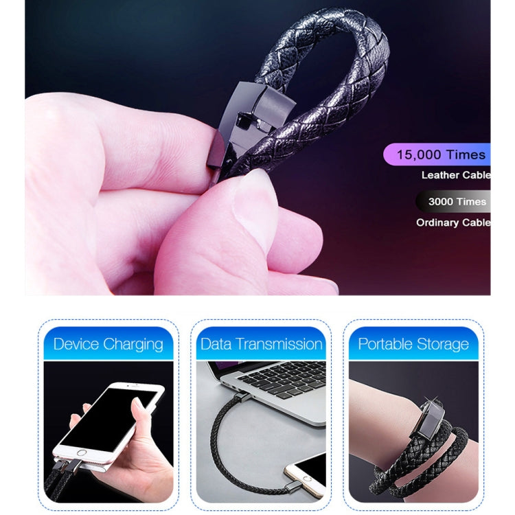 สายชาร์จและซิงค์ข้อมูลแบบสายรัดข้อมือ XJ-73 USB ความยาว 20cm เป็น 8 Pin
