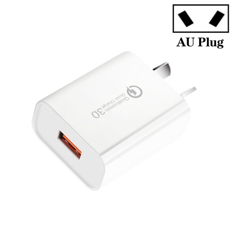 ที่ชาร์จเร็ว CA-25 QC3.0 USB 3A สำหรับโทรศัพท์มือถือ, ปลั๊ก AU, ปลั๊ก AU
