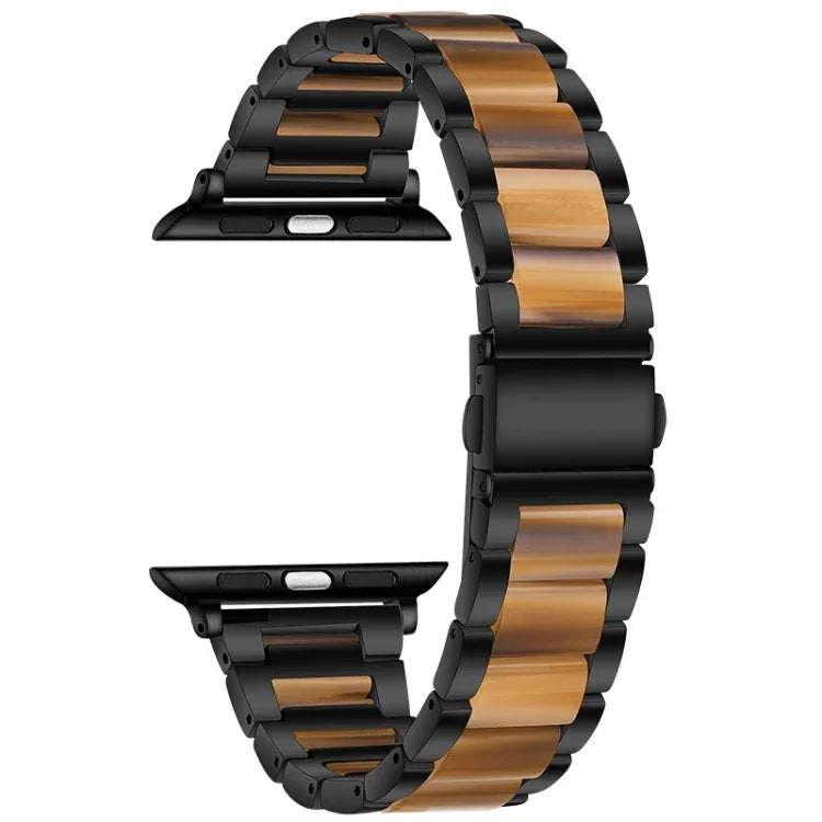 สายรัดนาฬิกาโลหะ + เรซินสำหรับ Apple Watch Series, 7 41 มม. / 6&SE&5&4 40 มม. / 3&2&1 38 มม., 7 45 มม. / 6&SE&5&4 44 มม. / 3&2&1 42 มม.