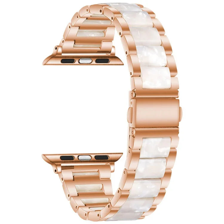 สายรัดนาฬิกาโลหะ + เรซินสำหรับ Apple Watch Series, 7 41 มม. / 6&SE&5&4 40 มม. / 3&2&1 38 มม., 7 45 มม. / 6&SE&5&4 44 มม. / 3&2&1 42 มม.