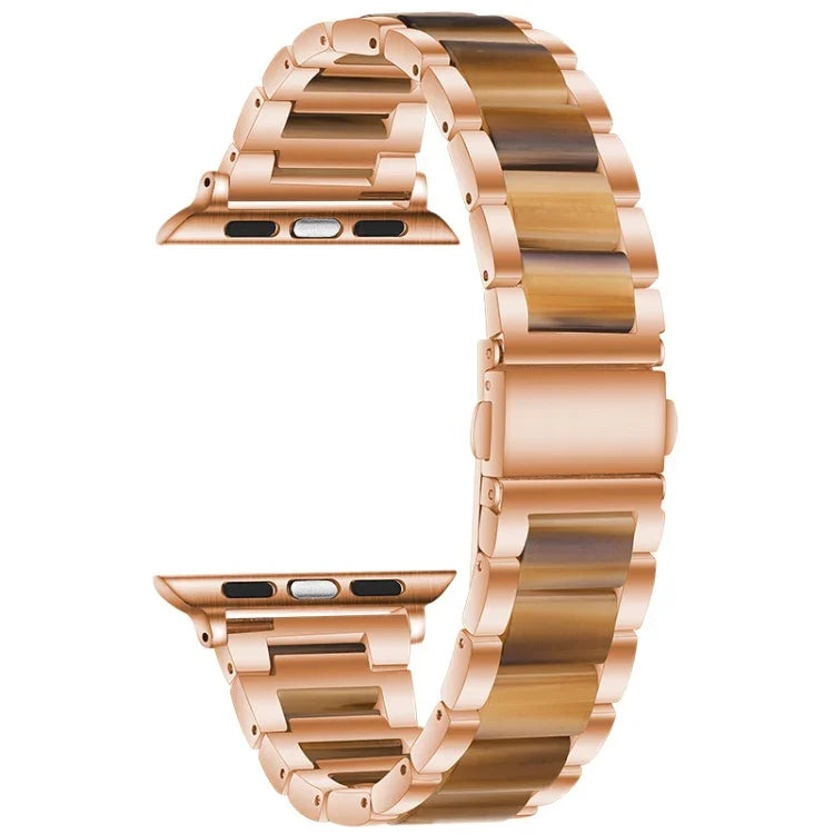 สายรัดนาฬิกาโลหะ + เรซินสำหรับ Apple Watch Series, 7 41 มม. / 6&SE&5&4 40 มม. / 3&2&1 38 มม., 7 45 มม. / 6&SE&5&4 44 มม. / 3&2&1 42 มม.