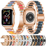สายรัดนาฬิกาโลหะ + เรซินสำหรับ Apple Watch Series, 7 41 มม. / 6&SE&5&4 40 มม. / 3&2&1 38 มม., 7 45 มม. / 6&SE&5&4 44 มม. / 3&2&1 42 มม.