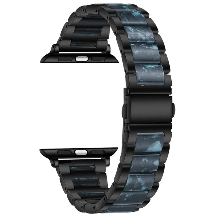 สายรัดนาฬิกาโลหะ + เรซินสำหรับ Apple Watch Series, 7 41 มม. / 6&SE&5&4 40 มม. / 3&2&1 38 มม., 7 45 มม. / 6&SE&5&4 44 มม. / 3&2&1 42 มม.