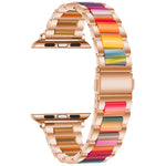 สายรัดนาฬิกาโลหะ + เรซินสำหรับ Apple Watch Series, 7 41 มม. / 6&SE&5&4 40 มม. / 3&2&1 38 มม., 7 45 มม. / 6&SE&5&4 44 มม. / 3&2&1 42 มม.
