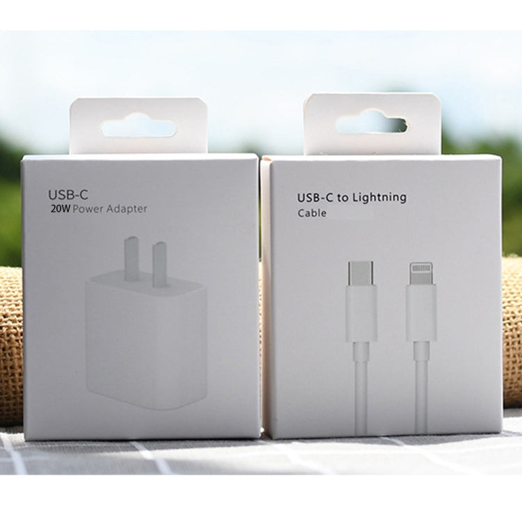ที่ชาร์จเดินทาง AU-20W PD USB-C / Type-C พร้อมสายข้อมูล USB-C เป็น 8 พิน, ปลั๊ก AU, ปลั๊ก AU + สาย PD 8 พิน 1 ม., ปลั๊ก AU + สาย PD 8 พิน 2 ม.