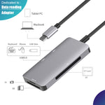 อะแดปเตอร์ HUB อ่านข้อมูล 5 ใน 1 พร้อมช่องใส่การ์ด SD / TF / CF, พอร์ต USB3.0 คู่, USB3.0 คู่ + SD / TF / CF