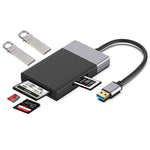 อะแดปเตอร์ HUB USB 3.0 6-in-1 เป็น USB3.0 x 2 + การ์ด CF + การ์ด TF + การ์ด SD + การ์ด XQD