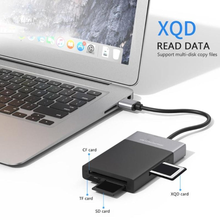 อะแดปเตอร์ HUB USB 3.0 6-in-1 เป็น USB3.0 x 2 + การ์ด CF + การ์ด TF + การ์ด SD + การ์ด XQD