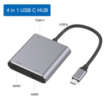 อะแดปเตอร์ HUB Type-C 4 in 1 เป็น HDMI คู่ + USB + Type-C