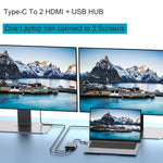 อะแดปเตอร์ HUB Type-C 4 in 1 เป็น HDMI คู่ + USB + Type-C