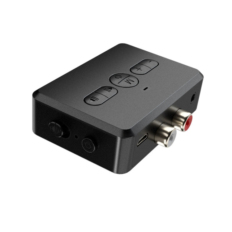 RT01 ตัวรับและส่งสัญญาณ Bluetooth 2-in-1 โทรศัพท์แบบแฮนด์ฟรีสำหรับรถยนต์