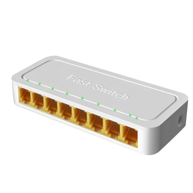 สวิตช์มินิ 8 พอร์ต 100M RJ45 สำหรับบ้าน เสียบใช้งานได้ทันที ตัวแยกเครือข่ายแบบไม่จัดการสำหรับห้องนอน