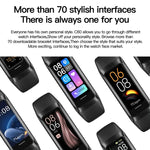 C60 สายฟิตเนสสมาร์ทกันน้ำ IP67 ขนาด 1.1 นิ้ว