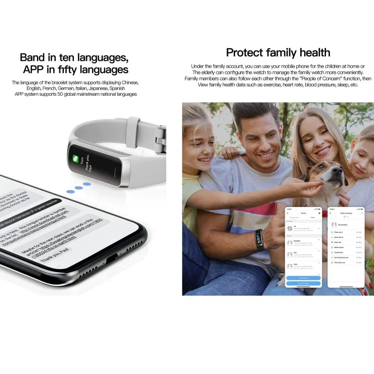 C60 สายฟิตเนสสมาร์ทกันน้ำ IP67 ขนาด 1.1 นิ้ว