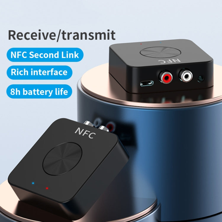 BT-21 ตัวรับและส่งสัญญาณ Bluetooth 5.0 NFC อะแดปเตอร์เสียง RCA 3.5 มม. AUX, BT-21
