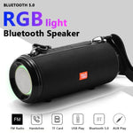 ลำโพงบลูทูธกันน้ำพกพาพร้อมไฟ RGB T&G TG537 รองรับ FM / การ์ด TF