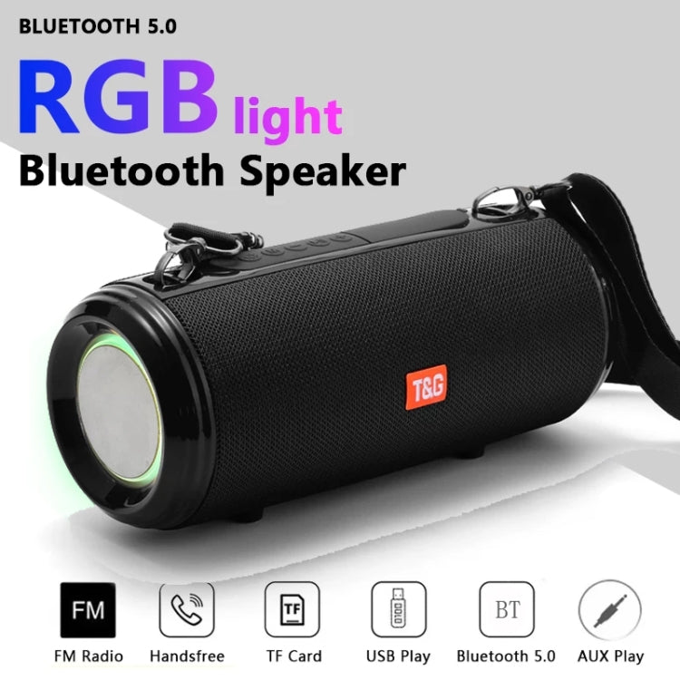 ลำโพงบลูทูธกันน้ำพกพาพร้อมไฟ RGB T&G TG537 รองรับ FM / การ์ด TF