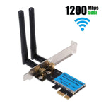 การ์ดเครือข่ายไร้สาย PCIe แบบสองย่านความถี่ 5G / 2.4G ความเร็ว 1200Mbps
