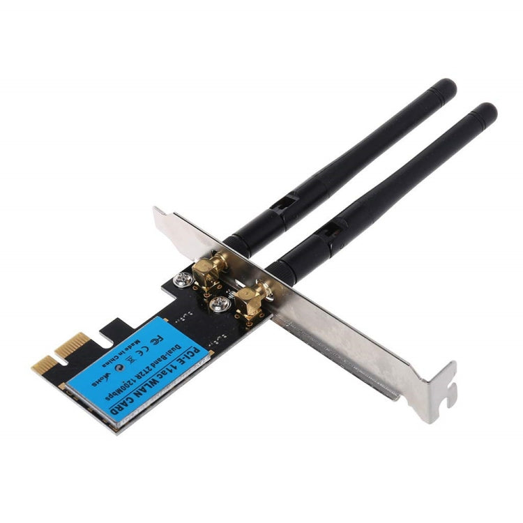 การ์ดเครือข่ายไร้สาย PCIe แบบสองย่านความถี่ 5G / 2.4G ความเร็ว 1200Mbps