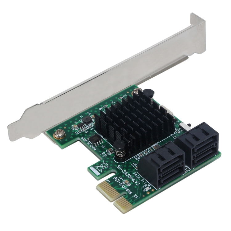 อะแดปเตอร์ขยาย PCI Express 4 พอร์ต PCI-E X1/X4/X8/X16 เป็น SATA