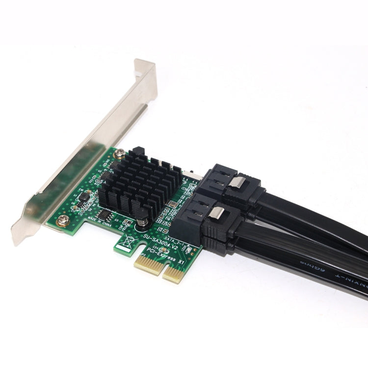 อะแดปเตอร์ขยาย PCI Express 4 พอร์ต PCI-E X1/X4/X8/X16 เป็น SATA