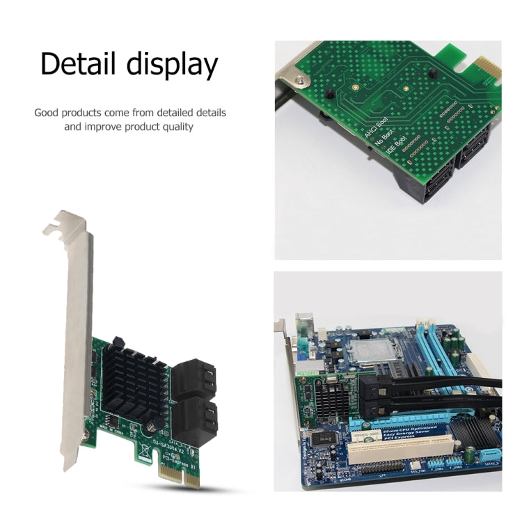 อะแดปเตอร์ขยาย PCI Express 4 พอร์ต PCI-E X1/X4/X8/X16 เป็น SATA